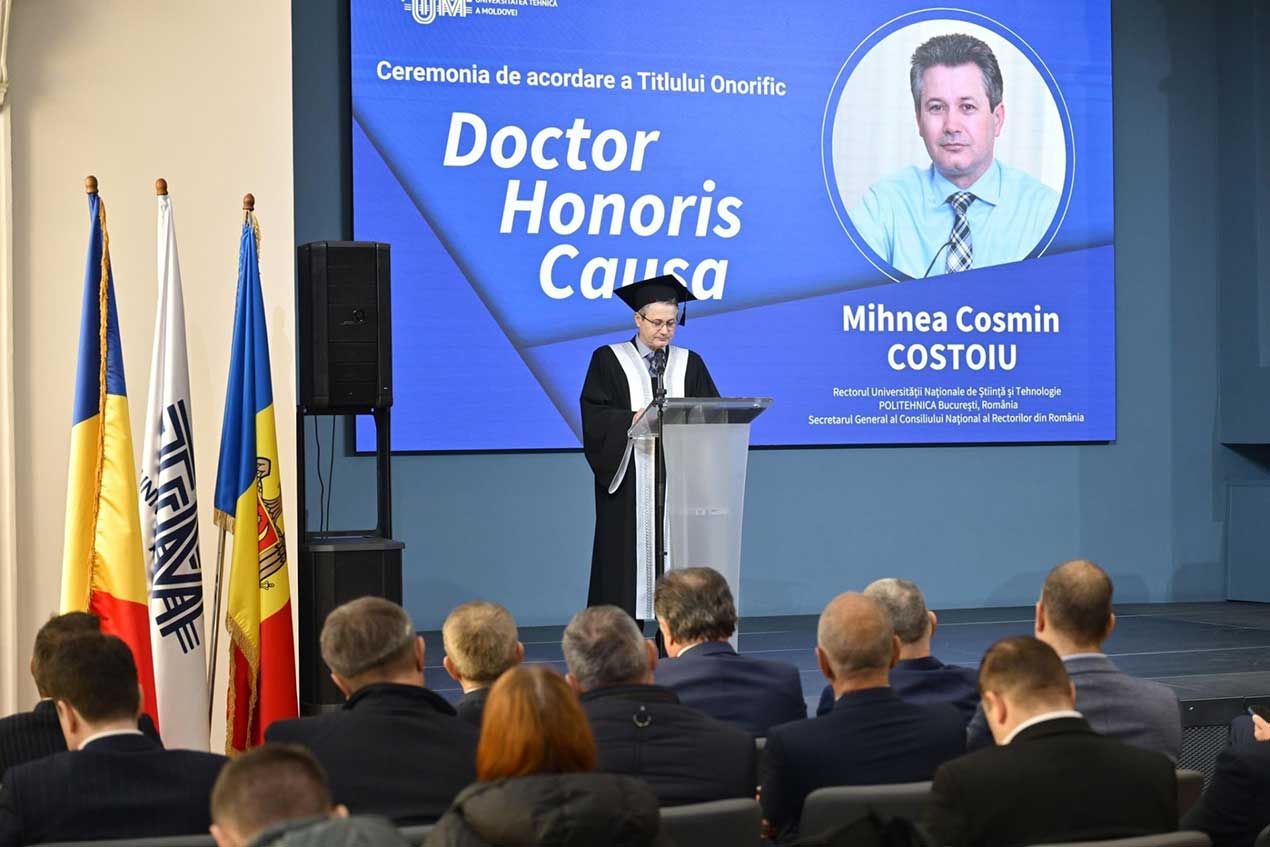Rectorul Universității Politehnica București, Mihnea Costoiu, Doctor Honoris Causa al Universității Tehnice a Moldovei